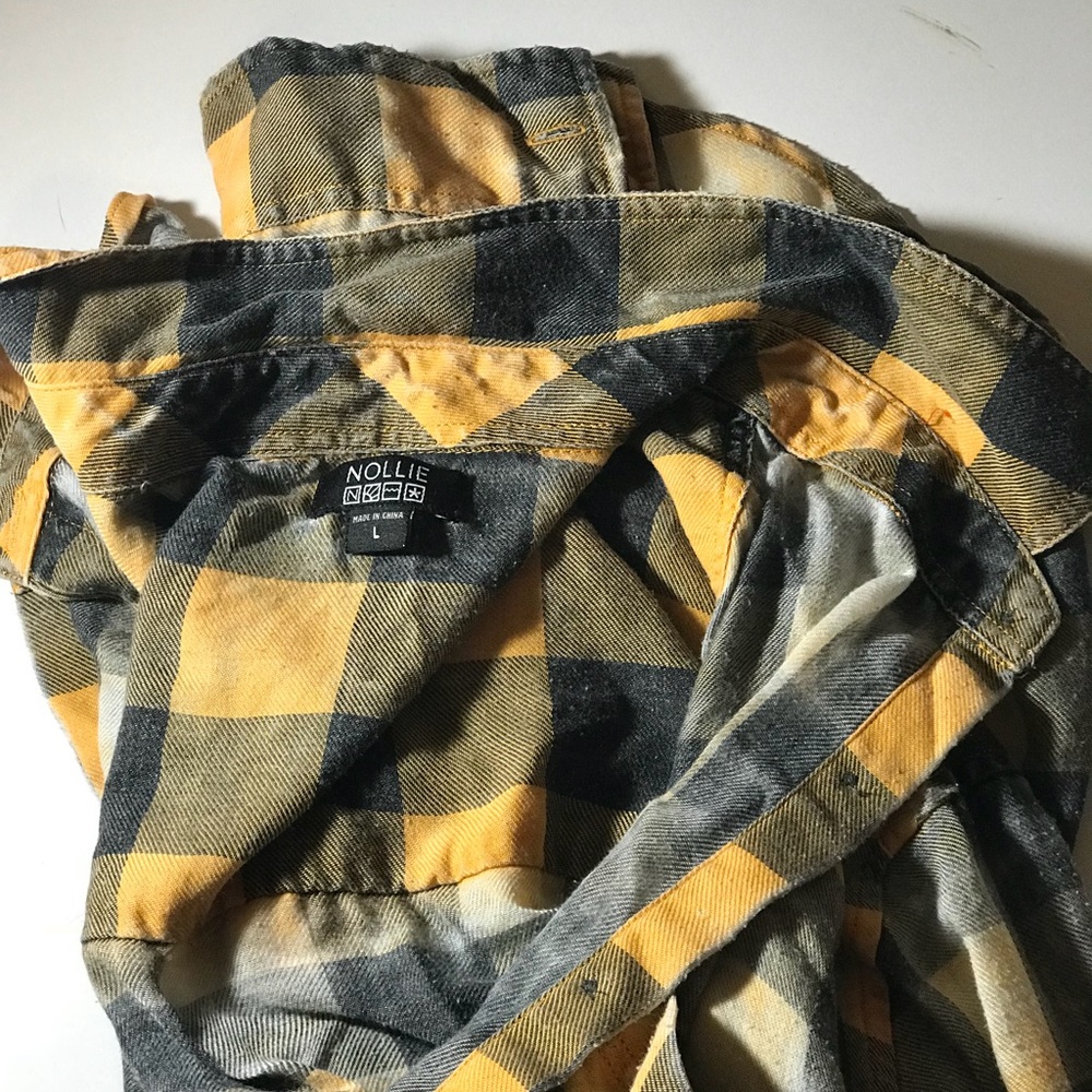 Nollie distressed flannel shirt